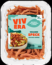 Der vegane Speck von Vivera ist für alle ein Segen, die es gern besonders deftig wollen! Egal ob kross angebraten zum veganen Ei, als Beilage oder als Einlage in den Eintopf - der vegane Speck gibt immer einen authentischen Geschmack und eine überzeugende Konsistenz!