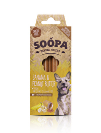 Der Kauknochen Banane & Erdnussbutter von Soopa klingt nicht nur ungewöhnlich, er ist es auch! Die leckere Geschmackskombination ist ein wahrer Genuss für vierbeinige Racker!
