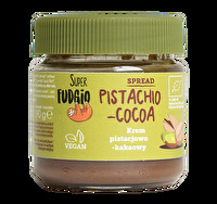 Der Spread °Pistachio-Cocoa° von Super Fudgio ist ein unglaublich schokoladiger Aufstrich mit einer Extraportion Pistazien!