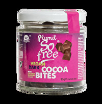 Die Dark Cocoa Bites im Glas von Plamil bietet beste Bio-Schokolade in einer außergewöhnlichen Verpackung. Gesüßt wird die dunkle Schokolade mit Kokosblütenzucker.