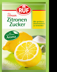 Der Zitronen-Zucker von RUF ersetzt Zitronenabrieb und kann für Desserts, Getränke oder Backwerke verwendet werden. Wenn man keine Zitrone zur Hand hat, ist das hier die erste Wahl!