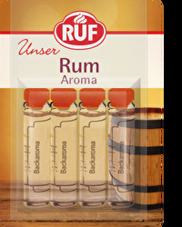 Mit dem Rum-Aroma von RUF zauberst Du Dir im Handumdrehen karibisches Flair in Deine Waffeln oder Kuchen. Einfach mit dem Teig vermengen, schon hast Du ein kräftiges Rum-Aroma. In der Packung sind 4 Fläschchen á 2 ml enthalten.
