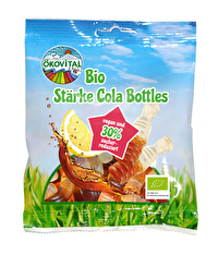 Die Cola Bottles von Ökovital mit dem typischen Geschmack nach Cola und Limetten sind ohne Koffein und natürlich vegan.