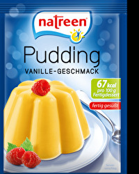 Der Natreen Pudding Vanille-Geschmack von RUF besticht durch sein reiches Vanillearoma und eine angenehme Süße, ohne dass raffinierter Zucker zum Einsatz käme. Die drei Tüten á 35g reichen für jeweils 500ml Pflanzendrink.