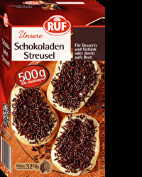 Die Schokoladen Streusel MAXI von RUF veredeln jedes Gebäck und bieten Deko Spaß für jedes Alter.
