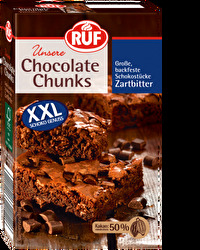 Die Chocolate Chunks Zartbitter von RUF machen deine Backkreationen zu einem reinen Schokoerlebnis.