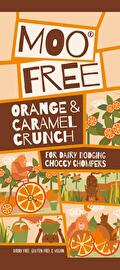 Die °Crunchy Caramel Orange° Schokolade von Moo Free vereint fruchtigen Orangengeschmack mit Karamell und fair produzierter Schokolade zu einem einzigartigen Geschmackserlebnis! Einfach lecker, was Moo Free da kreiert hat!