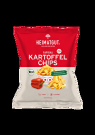 Der Chipsklassiker Kartoffel Chips Paprika von Heimatgut steigt dank seiner hochwertigen Bio Zutaten endlich eine Stufe auf.