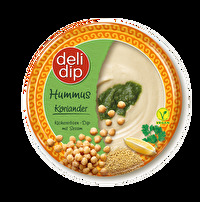 Hummus Koriander von delidip wird nach einem authentischen Rezept hergestellt und mit frischem grünen Koriander verfeinert.