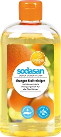 Der Orangen Reiniger von Sodasan ist als Allzweckreiniger für die gründliche Reinigung aller wischbaren, glatten Oberflächen geeignet.