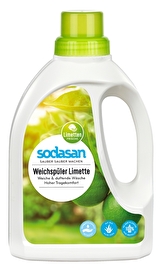 Der Weichspüler Limette von Sodasan mit pflanzlichen Inhaltsstoffen und Bio-Aloe Vera entfernt sanft Waschmittelrückstände und verleiht Deiner Wäsche ein angenehm weiches Tragegefühl.