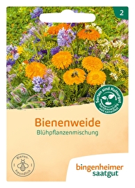 Mit den Blumensamen Bienenweide der Marke Bingenheimer Saatgut entscheidest Du Dich für eine Komposition aus einjährigen Kräutern, Duft- und Blütenpflanzen, die vielen Insektenarten als Nahrungsgrundlage dienen.