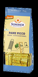 Das Pane Picco Sesam-Schwarzkümmel und feine Kräuter der Provence verleihen diesem Dinkel-Brotgebäck von Sommer sein nussig würziges Aroma.