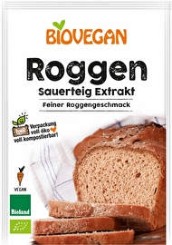 Um dir ganz einfach zuhause ein frisches, selbstgebackenes Brot zu zaubern, musst Du zum Sauerteig Extrakt Roggen von Biovegan ausschließlich Mehl und Hefe dazugeben.