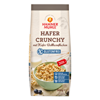 Das Hafer Crunchy mit Hafer-Vollkornflocken von Hammermühle kannst Du ideal als Basis oder zum Verfeinern von Müslis verwenden.
