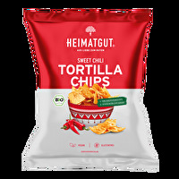 BIO Tortilla Chips Sweet Chilli von Heimatgut sind nicht nur unglaublich köstlich und knusprig, sie kommen dabei auch noch ohne künstliche Aromen und Zusatzstoffe aus.