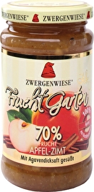 Der Fruchtgarten-Aufstrich Apfel Zimt von Zwergenwiese besteht zu satten 70% aus erlesenen, sonnengereiften Früchten.