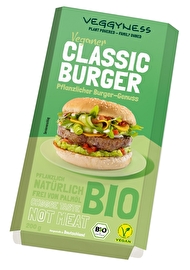 Die Veganen Classic Burger Patties von veggyness haben Biss, eine tolle körnige Struktur und sind super saftig.