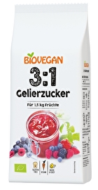 Der Gelierzucker 3:1 von Biovegan reicht zum Einkochen von 1,5 Kilogramm Obst. Je länger die Kochzeit, desto fester der fertige Aufstrich.