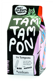 Die Tamtampons Normalo von einhorn begleiten dich mit 100% feinster Bio-Baumwolle durch die Menstruation.