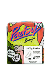 Die Tag-Binden Padsy Bonjo von Einhorn bestehen zu 82% aus Bio-Baumwollflausch und zu 18% aus Mater-Bi, ein Material, das in den Einhorn Binden das Plastik ersetzt.