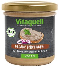 Die Bio Vegane Leberwurst von Vitaquell ist streichzart und hat einen herrlich deftigen, würzigen Geschmack.