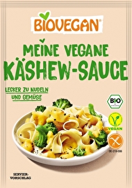 Meine Vegane Käshew-Sauce von Biovegan lässt sich mit Pflanzendrink in wenigen Sekunden in eine wunderbar cremig-würzige Käsesaucen-Alternative verwandeln, die aus deinen Nudeln, Aufläufen und deinem Gemüse einen kleinen Käsetraum zaubert.