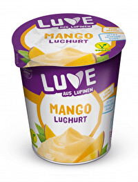 Die Mango Joghurt-Alternative Lughurt aus Lupinen von LUVE ist genau das Richtige für Fans von exotischem Joghurt.