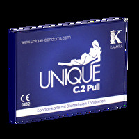 Die latexfreien veganen Kondome Unique von KAMYRA kommen in einer dezenten 3er-Box im Kreditkartenformat daher, sind dünner als normale Kondome und halten trotzdem mehr Reibung und Spannung aus.
