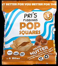 Die Pop Squares °Hazel Nutter° von Pri's Puddings sind eine original britische Süßigkeit aus Mürbeteig mit einer cremigen Haselnussfüllung.