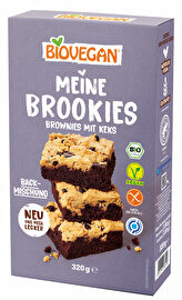 Als wären Brownies und Kekse an sich nicht schon verführerisch genug, vereint Biovegan in ihrer Meine Brookies Backmischung einfach das Beste aus der Gebäck Welt zu einem Produkt.