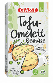 Das Tofu-Omelett Gemüse von GAZI wird aus sorgfältig ausgewählten Biozutaten hergestellt.