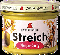 Der Mango-Curry Streich von Zwergenwiese ist ein wunderbar aromatischer Aufstrich auf Basis von Sonnenblumenkernen.
