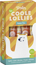 Die Coole Lollies Wassereis von Fredo's lassen Kindheitserinnerungen wieder wach werden! 10 einzelne Eistüten in 5 Geschmacksrichtungen zum Selberfrosten sind in dem Paket enthalten: Apfel, Kirsche, Zitrone, Cola und Exotic!