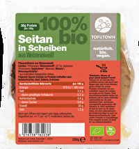 Der Seitan in Scheiben von TOFUTOWN schmeckt nicht nur wunderbar als Fleischersatz, sondern versorgt dich auch noch mit ordentlich Proteinen.