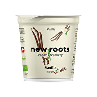Die Alternative zu Vanillejoghurt aus Cashewkernen von New Roots im 350g Becher hat einen köstlichen, natürlichen Vanillegeschmack.