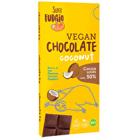 Die Chocolate Coconut von Super Fudgio verfügt nicht nur über mindestens 50% Kakaoanteil, sie schmeckt auch herrlich nach Kokosnuss!