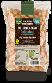 Bei der Lupinen Pasta Cellentani von LUVE handelt es sich um Lockennudeln aus Bio-Hartweizenvollkorngrieß und Lupinen, die aufgrund der schönen Form vor allem bei Kindern sehr beliebt sind!