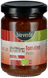 Das vegane Pesto Tomate von bio-verde ist eine gute Mischung aus hochwertigem Öl, sonnengetrockneten Tomaten, frisch zerstoßenem Basilikum und einem Hauch Nuss.
