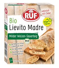 Der Lievito Madre Bio von RUF ist ein milder Weizen-Sauerteig mit natürlicher Hefe aus Italien.