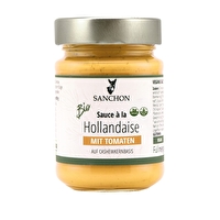 Die Sauce à la Hollandaise mit Tomaten von Sanchon ist ein kleines Multitalent! Die herrlich nach Tomaten schmeckende Sauce kann für Burger oder als Dip zu Kartoffelspalten verwendet werden, passt gut zu Gemüse und kann auch im Auflauf überzeugen.