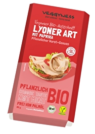 Mit dem Aufschnitt Lyoner Art mit Paprika hat Veggyness einen fruchtig frischen Aufschnitt kreiert.