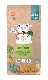 Das Green Crunch 10kg von Vegdog vereint das Beste, was in veganem Hundefutter enthalten sein kann! Als Eiweißquelle kommen Linsen und Erbsen zum Einsatz; die Algen decken den Bedarf an Omega-Fettsäuren; Vitamine und Ballaststoffe kommen aus dem Kürbis und der Blaubeere. Dein Hund wird es lieben!