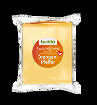 Der Swiss Affinage Orangen-Pfeffer Blöckli von bedda ist eine pflanzliche Käsealternative, der nach einem speziellen, schweizerischen Verfahren hergestellt und veredelt wurde.
