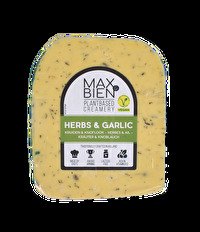 Der Kräuter und Knoblauch von Max & Bien ist eine auf pflanzlichen Zutaten beruhende Käsealternative, die einen vollen Geschmack hat und wunderbar cremig ist.