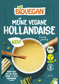 Die vegane Hollandaise von Biovegan ist dem Saucen Klassiker nachempfunden