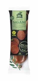 Die vegane Salami am Stück von Billie Green eignet sich hervorragend als würziger Brotbelag.