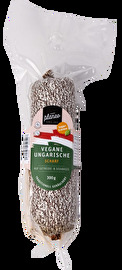 Vegane Ungarische scharf 300g von planeo in scharf und auf Getreide- und Sojabasis.