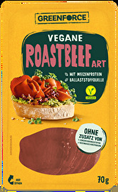 Butterzart. Genau das ist das vegane Roastbeef Art von GREENFORCE.