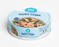 Der Vegane Happy Tyuna von Happy Ocean ist eine auf Erbsen- und Weizenprotein basierende, hochwertige Alternative zu Thunfisch.